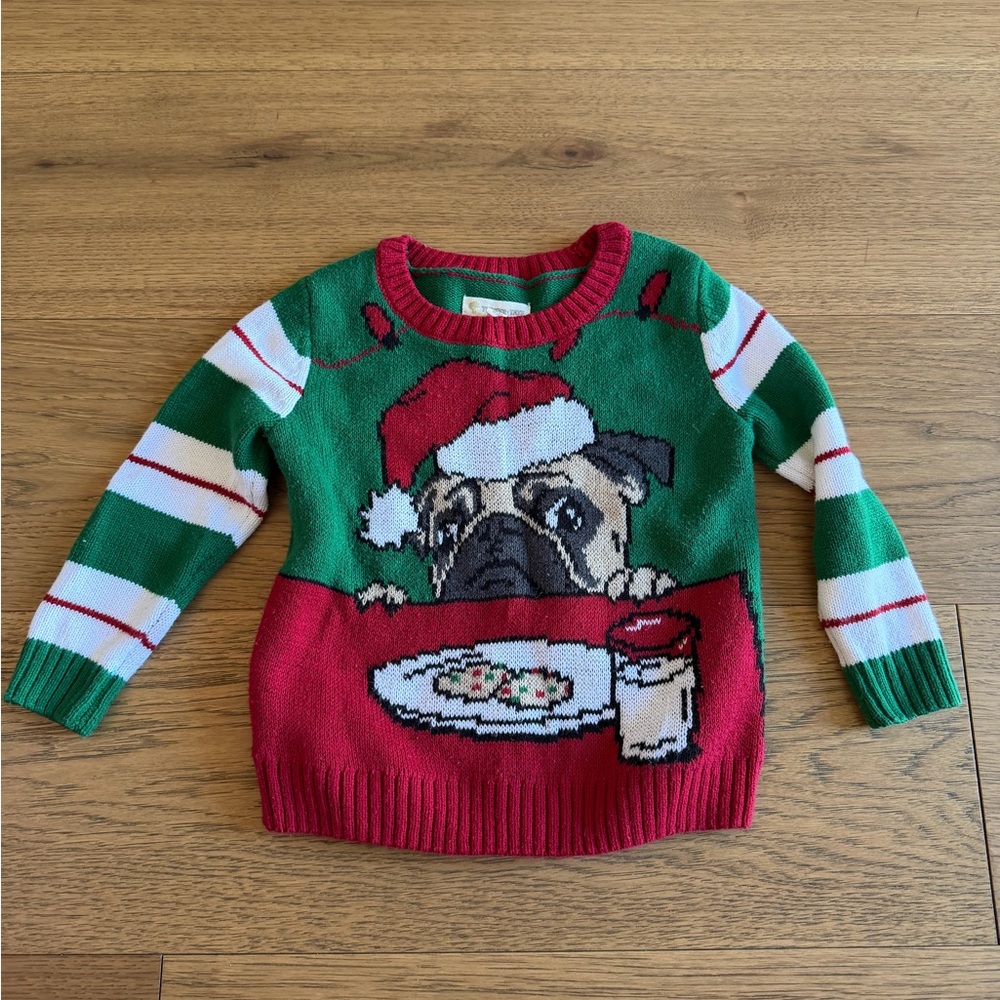 Tucker + Tate baby unisex toddler kids pug cookies Christmas Sweater 2T